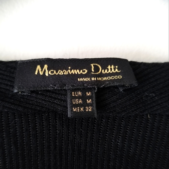 Black Massimo Dutti V-neck Tank Top, Medium - Picture 4 of 6